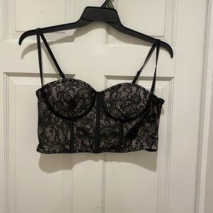 Say What? Black Lace Bustier
